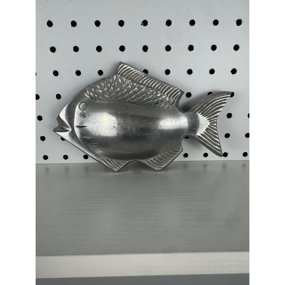 VTG Aluminum Fish Trinket Dish Catchall Nautical Coastal Decor